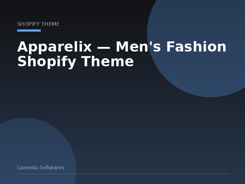 Apparelix — Men's Fashion Shopify Theme
