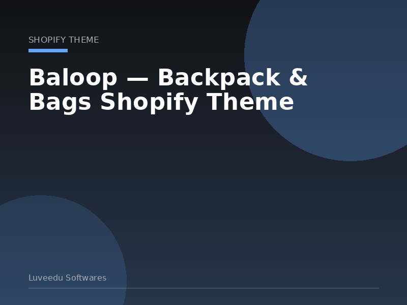Baloop — Backpack & Bags Shopify Theme