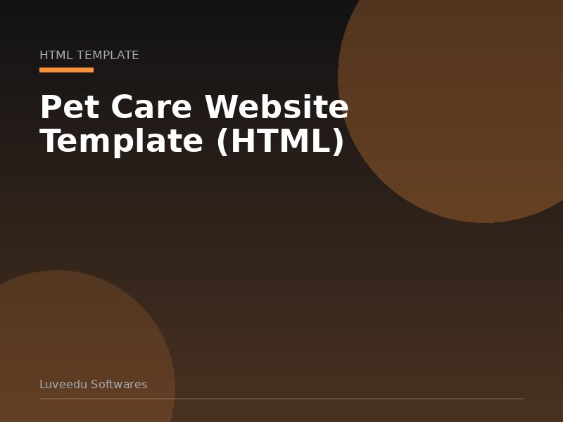 Pet Care Website Template (HTML)