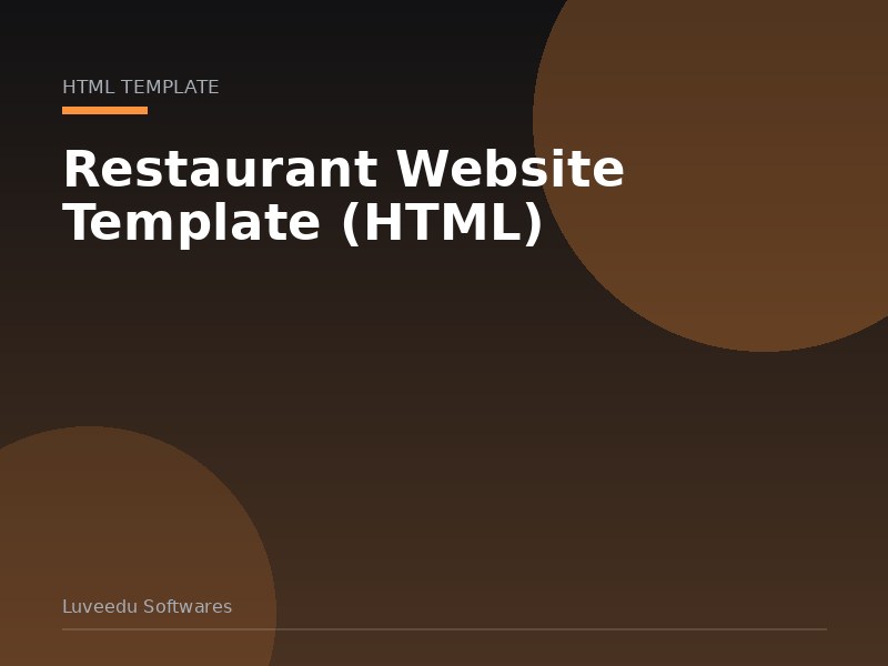 Restaurant Website Template (HTML)