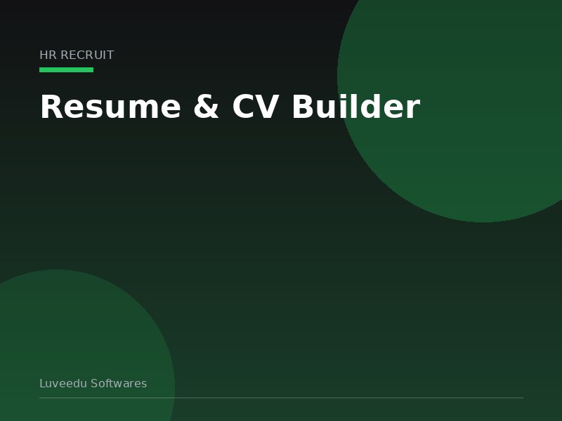 Resume & CV Builder