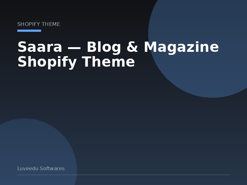 Saara — Blog & Magazine Shopify Theme